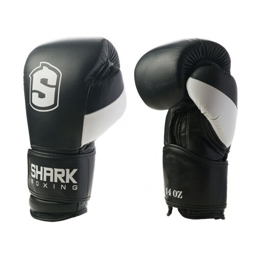 Guante De Boxeo Shark Boxing Mx19 Blanco/Negro Sprinter MKP