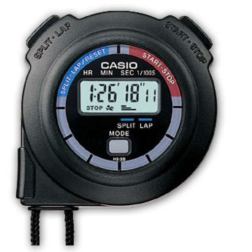Cronómetro Casio Hs-3v-1ret - negro - Reloj Deportivo
