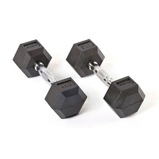 Mancuernas Hexagonales Evergy 4 Kg Par Negro Sprinter MKP