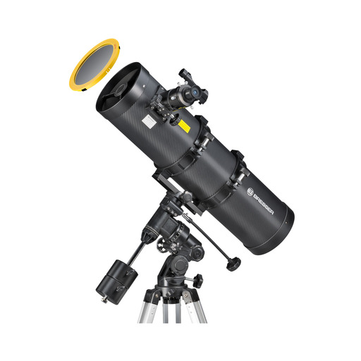 Telescopio Reflector 150/750 Eq3 Pollux Con Filtro Solar Y Adaptador Móvil  Bresser - Negro - Telescopio De Alta Calidad