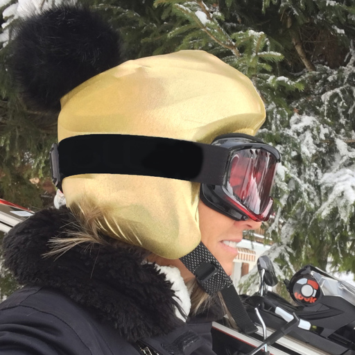 Coolcasc Funda para casco de esquí de nieve gris con Pon Pon para bicicleta
