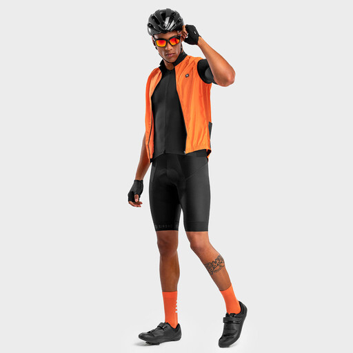 Chaleco Cortavientos Ciclismo Siroko V1 Season Naranja