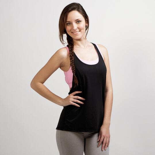 Camiseta Yoga ILICO PLATA Negro Rosa Mujer