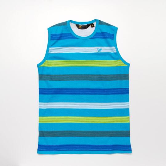 Camiseta Rayas Sin Manga UP Azul Niño (10-16)