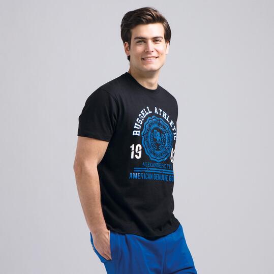 Camiseta Manga Corta RUSSELL Negro Hombre