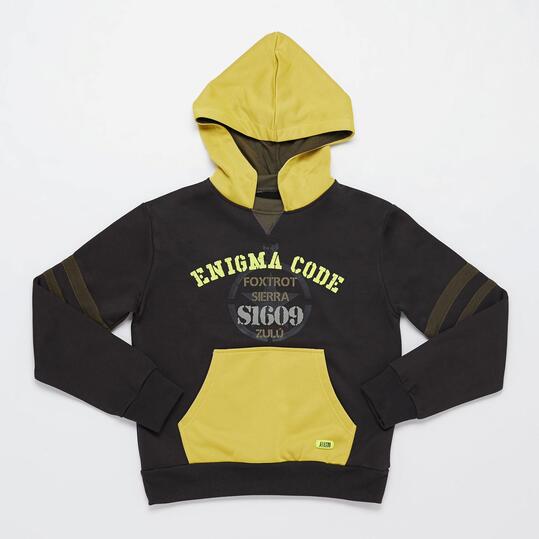 Sudadera Capucha SILVER CODE Gris Verde Niño (10-16)