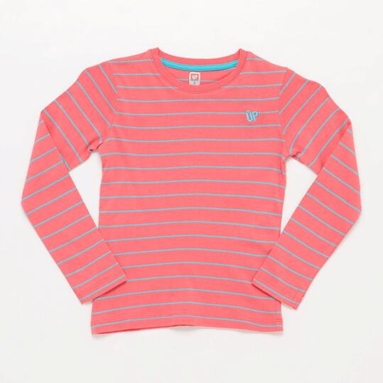 Camiseta Manga Larga UP BASIC Rayas Rosa Niña (2-8)