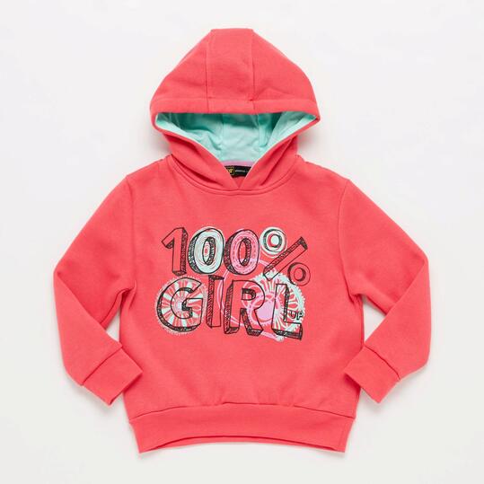 Sudadera Capucha UP BASIC Rosa Verde Niña (2-8)