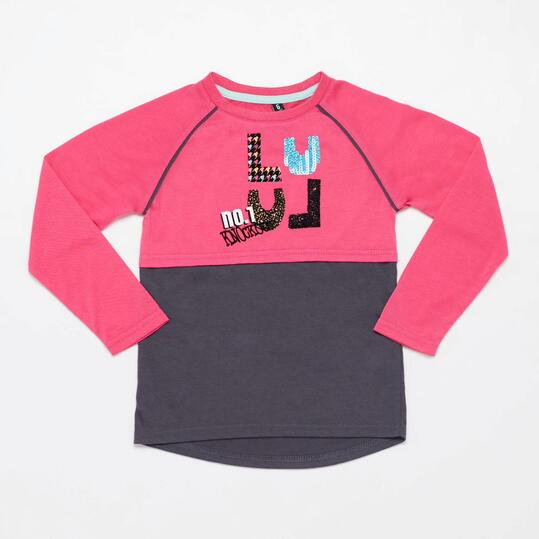 Camiseta Manga Larga SILVER LULU Fucsia Gris Niña (2-8)