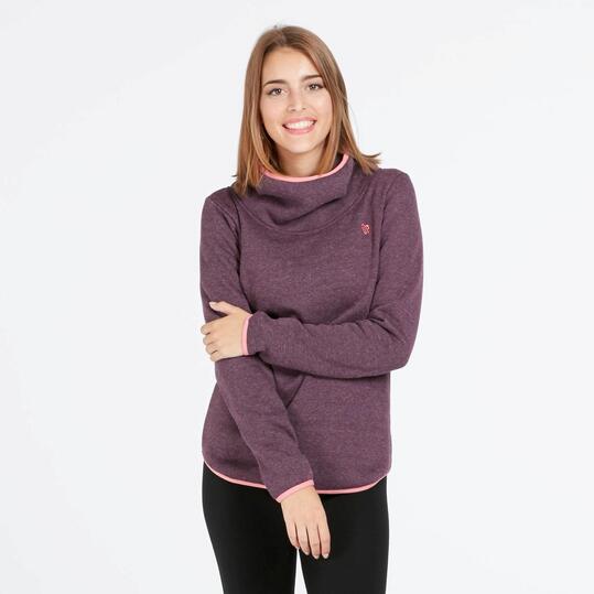 Sudadera Cuello Alto UP BASIC Morado Mujer