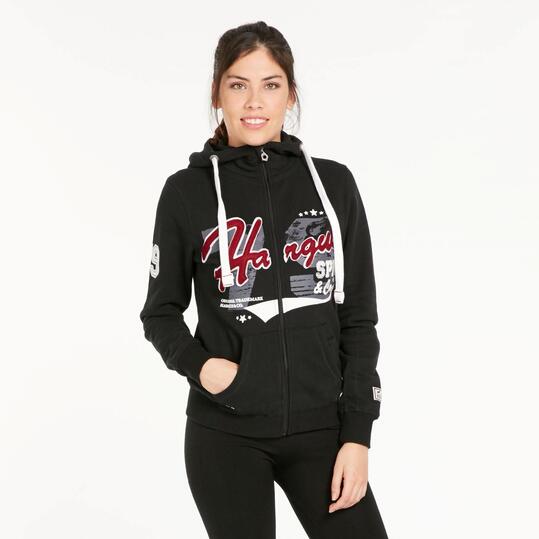 Sudadera Capucha HARGUS Negra Mujer
