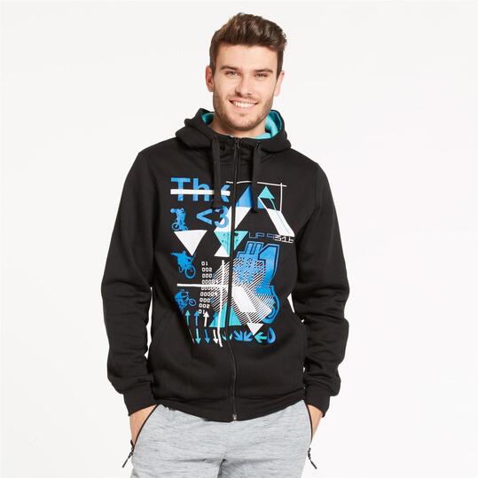 Sudadera Capucha UP BASIC Negro Hombre