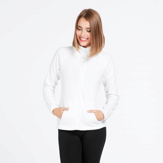 Forro Polar Cremallera UP BASIC Blanco Mujer