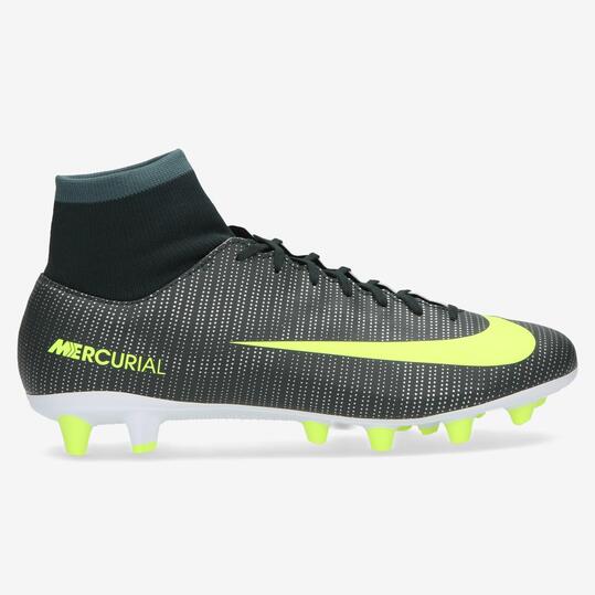 NIKE CR7 MERCURIAL VICTORY 6 Botas Fútbol Gris Verde Hombre