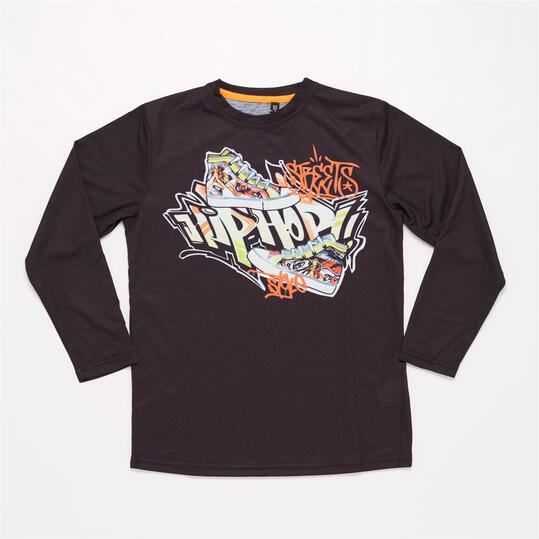 Camiseta Manga Larga SILVER HIP HOP Negra Niño (10-16)