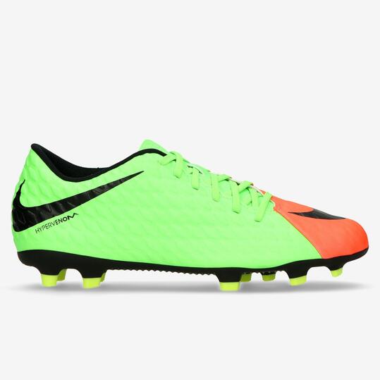 NIKE NEYMAR HYPERVENOM PHADE III Botas Fútbol Tacos Verde Hombre