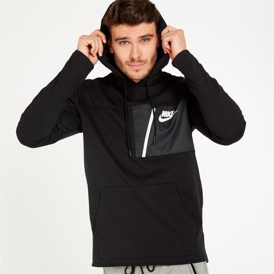 NIKE Sudadera Capucha Negra Hombre