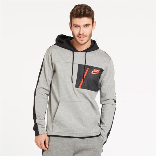 NIKE Sudadera Capucha Gris Hombre