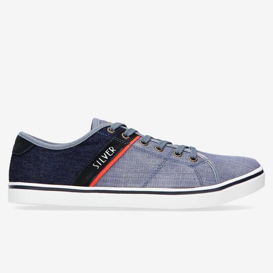 Zapatillas Lona Azul Silver Hombre