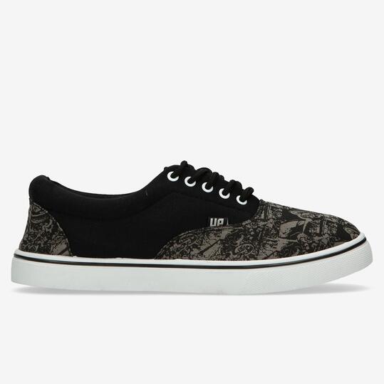 Zapatillas Lona Up Negro Gris Estampado Hombre