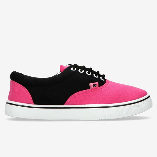 Zapatillas Lona Rosas Negras Mujer Up Vansy
