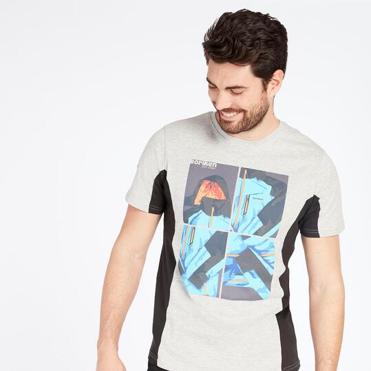 Camiseta Gris Manga Corta Boriken Hombre