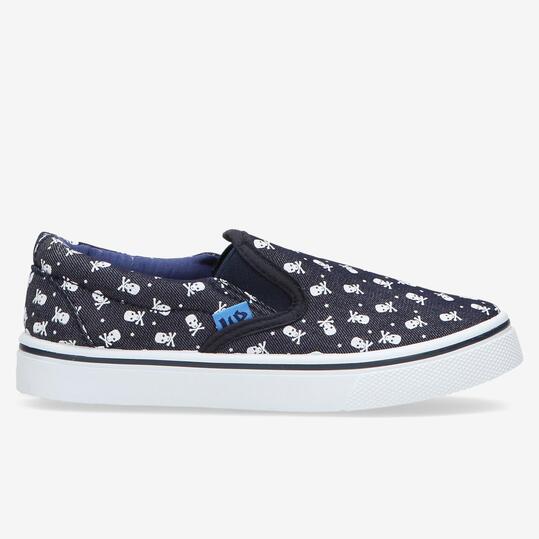 Zapatillas Lona Azul Estampada Niño Up