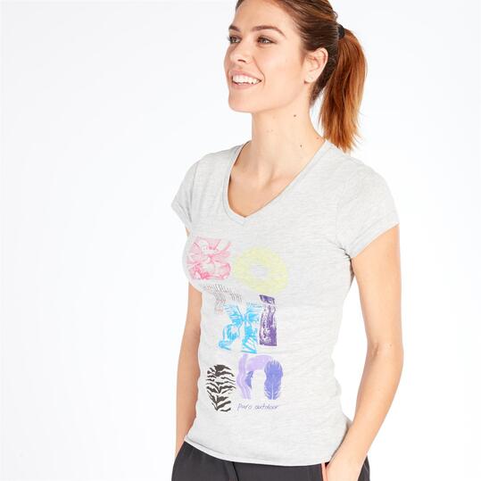 Camiseta Manga Corta BORIKEN Gris Mujer