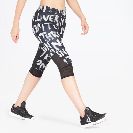 Mallas Running Mujer Negro Reebok Capri