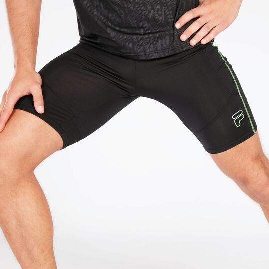 Pantalón Corto Running Negro Verde Hombre Fila