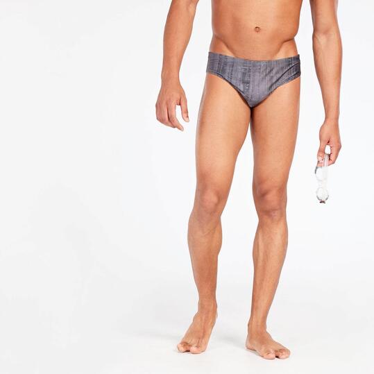 Bañador Slip Hombre Paraqua Gris Rojo