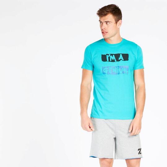 Camiseta Azul Up Stamps Hombre
