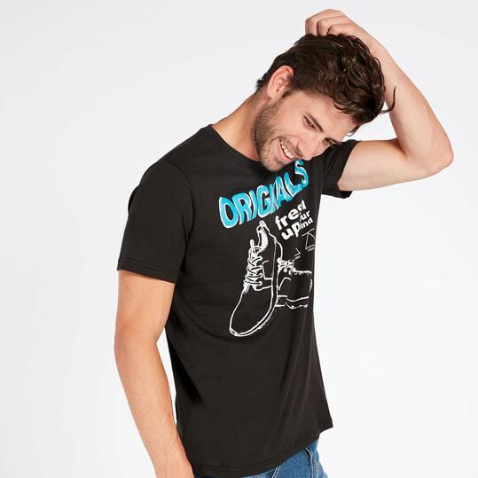 Camiseta Negra Niño Up Stamps