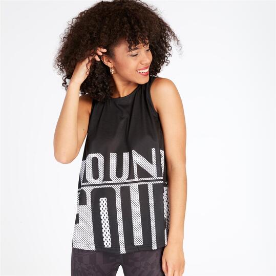 Camiseta Tirantes SILVER ROUND Negro Mujer