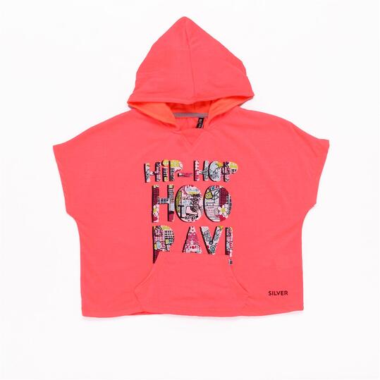 Camiseta Capucha SILVER HIP HOP Coral Niña (2-8)