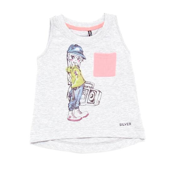 Camiseta Tirantes SILVER HIP HOP Gris Niña (8-16)