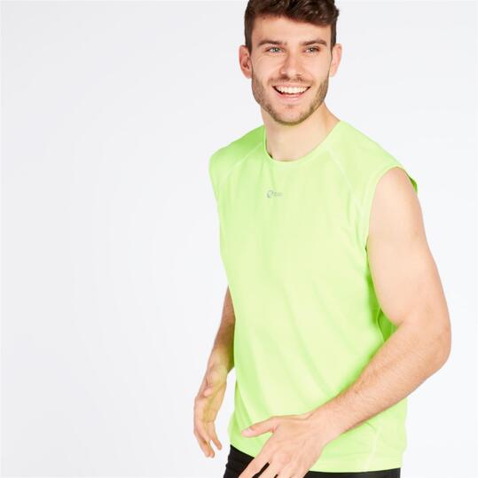 Camiseta Running Ipso Basic Verde Flúor Hombre