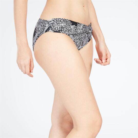 Braga Bikini Cintura Cruzada Floral Negro UP STAMPS