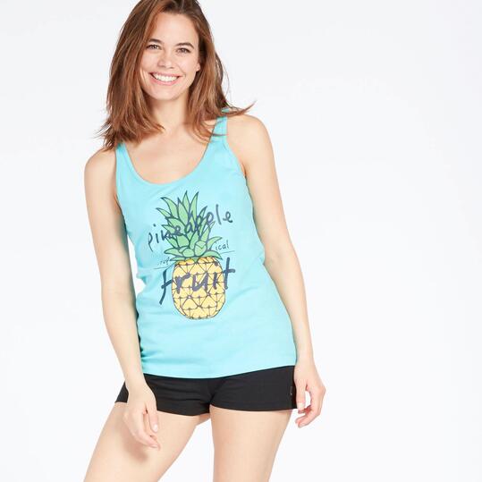 Camiseta Tirantes Celeste Mujer Up