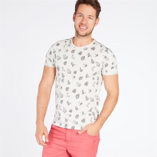 Camiseta Gris Estampada TRUNK&ROOTS Hombre