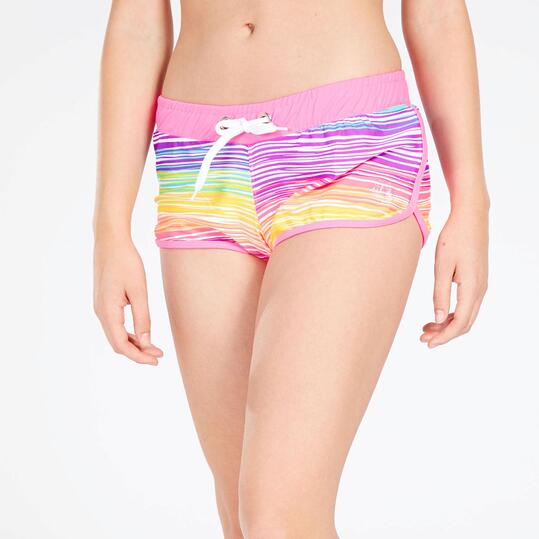 Pantalón Corto Rayas Mujer Silver