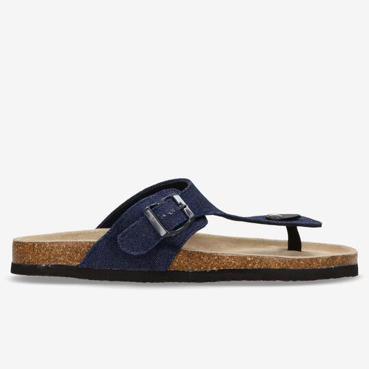 Sandalias Bio Hebilla Denim Hombre Silver