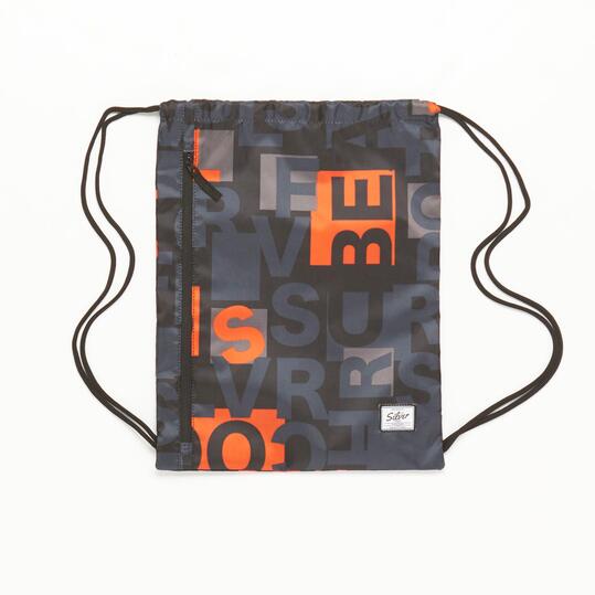 Gymsack SILVER Negro Naranja
