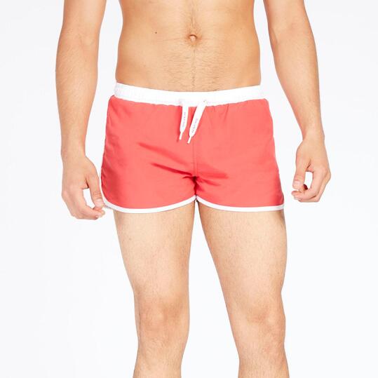 Bañador Corto Coral Blanco Hombre Silver