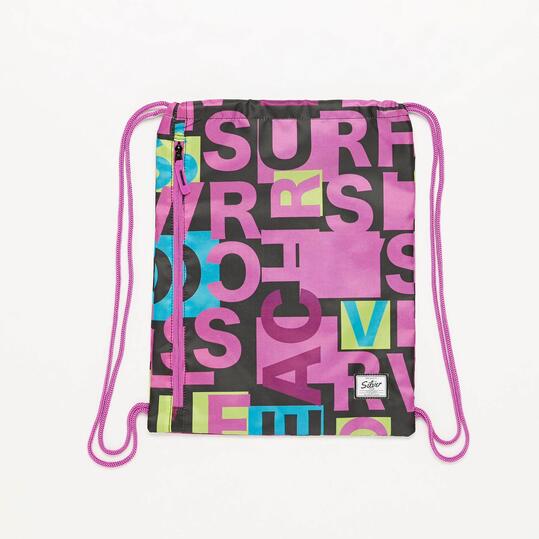 Gymsack Rosa Negro Silver