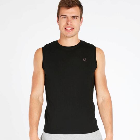 Camiseta sin Mangas Up Basic Negro Hombre