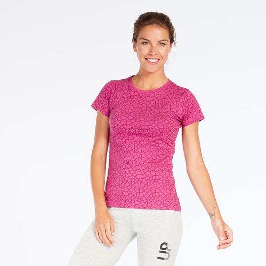 Camiseta Estampada Up Basic Granate Mujer