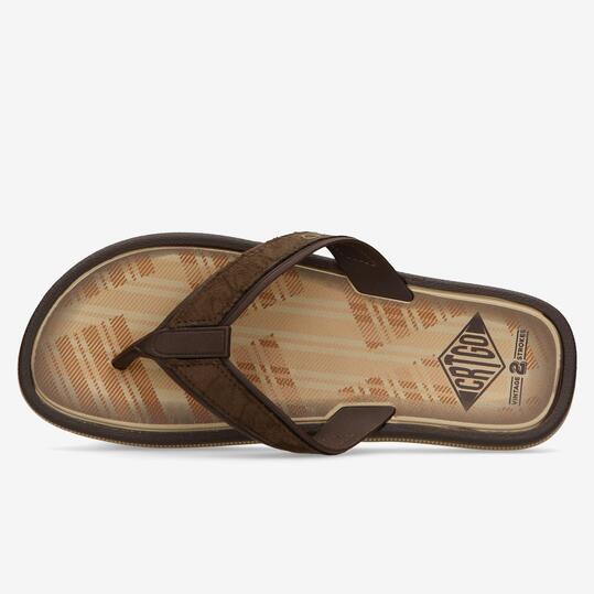 Chanclas Beige Marrón Hombre Cartago Maiorica