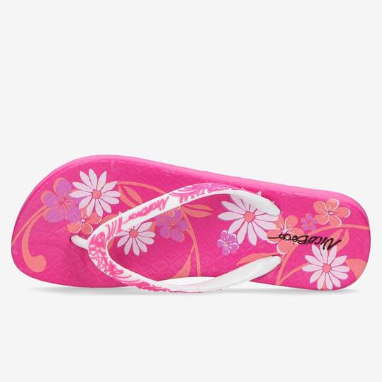Chanclas Flores Rosas Mujer Nicoboco