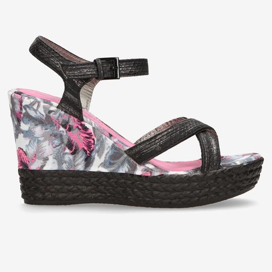 Sandalias Cuña Negro Mujer Nicoboco Yeste